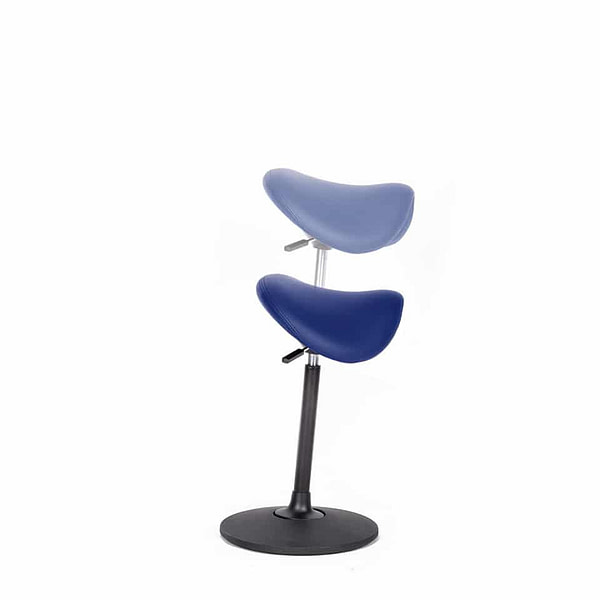 bild eines arzthocker praxishocker sattelhocker sattelstuhl sattelsitz lento modell sella 360 grad drehbar