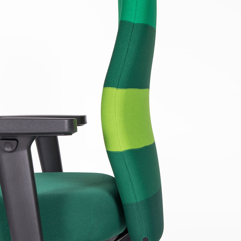 Ergonomischer Bürostuhl agilis grün mit Kontraststreifen grün