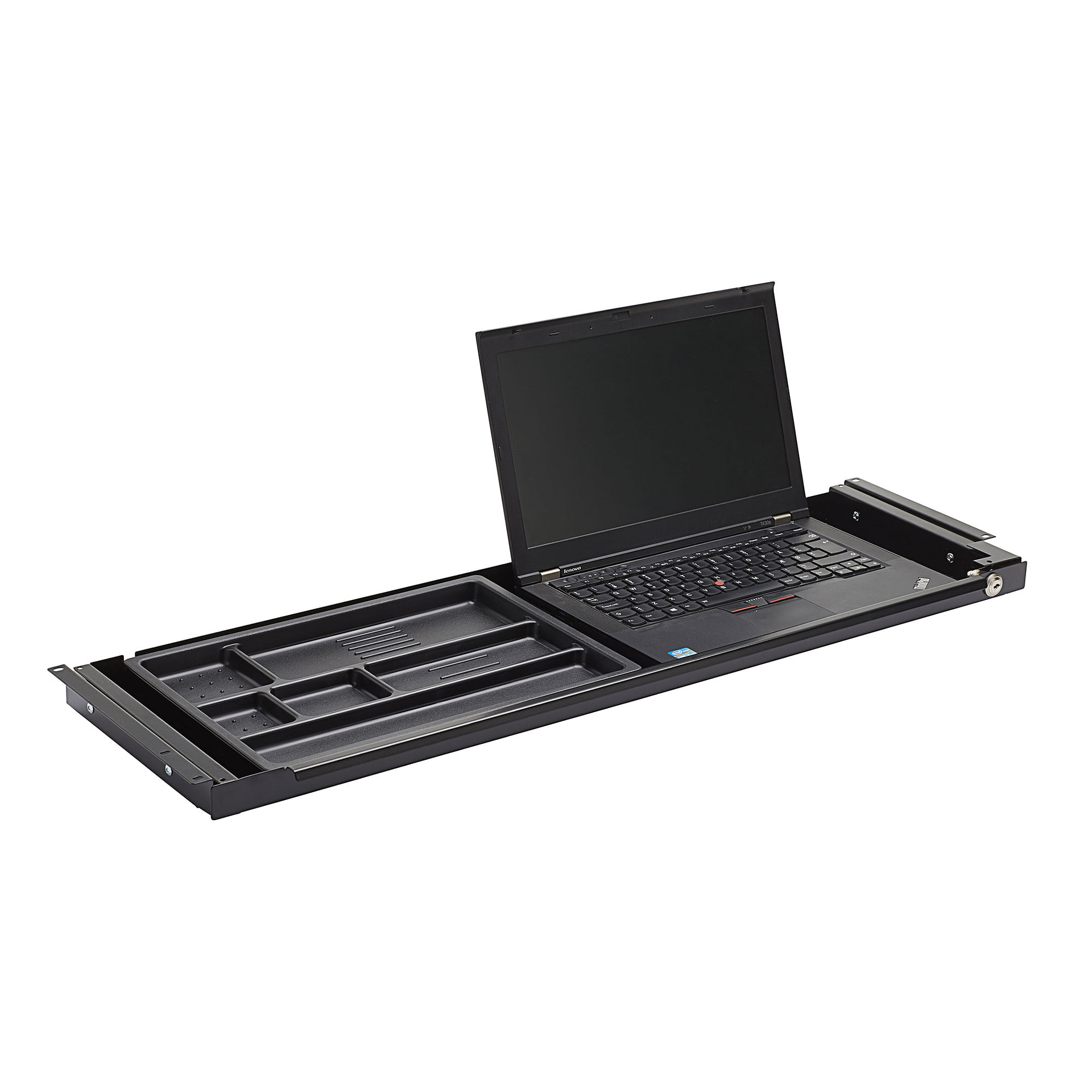 Schreibtischzubehör: Schublade SlimTray large mit Schloß in schwarz