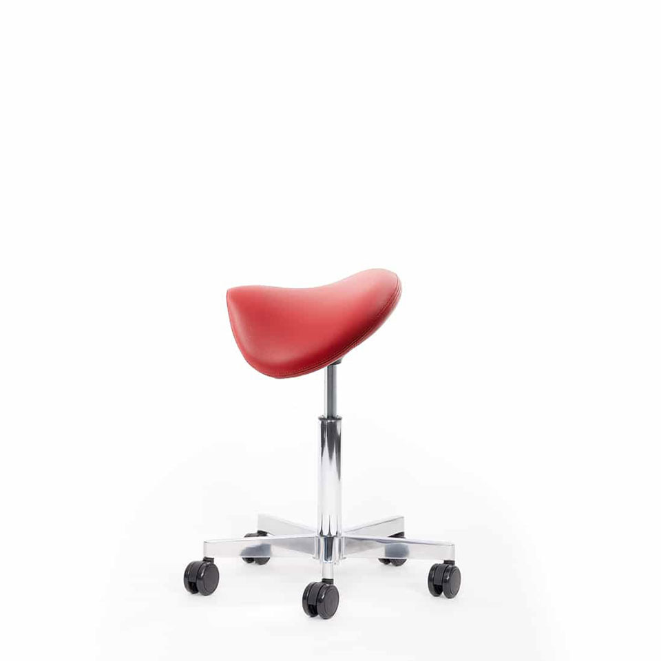 Bild von ergonomischer Sattelhocker | Sattelsitz von lento mit kompaktem Fußkreuz für mehr Mobilität, ist geeignet für den Einsatz im Medizin- und Physiotherapiebereich, 10 Jahre Garantie