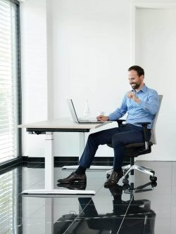 Ergonomischer Bürostuhl agilis matrix mit elektrischen Sitz-Stehschreibtisch lento
