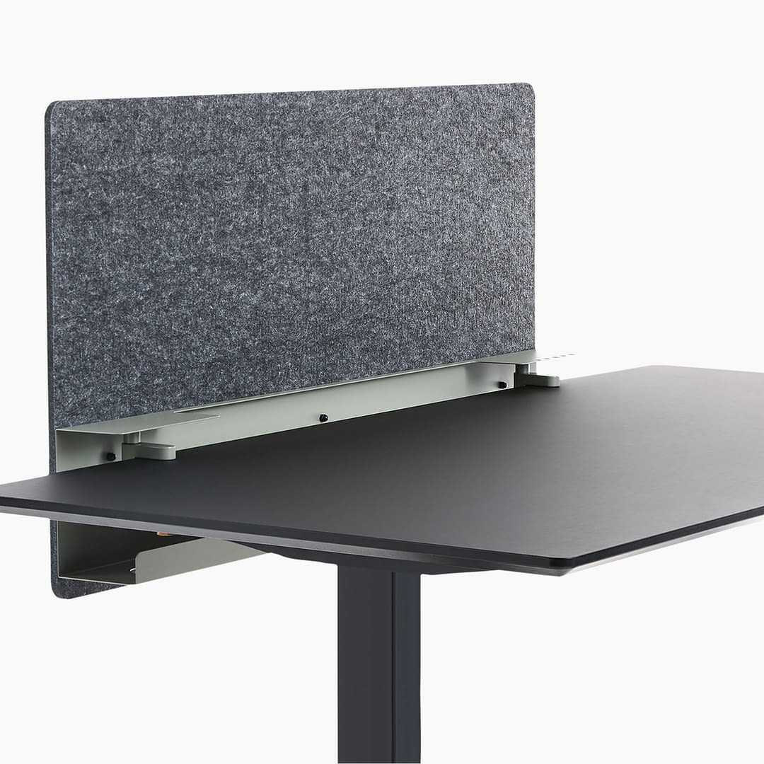 lento Schreibtischzubehör: Trennwand mit Kabelkanal grün 1100 mm mit Tischklemmen