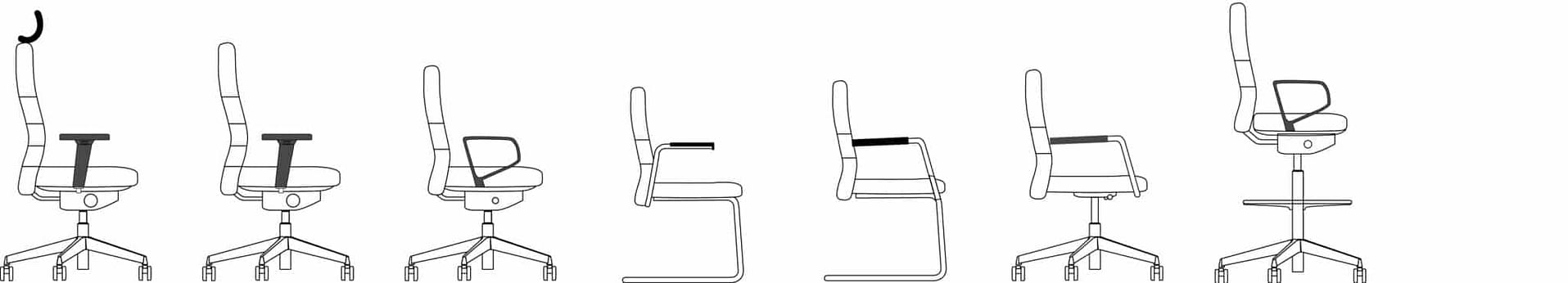 Piktogramm von Bürostuhl Varianten agilis lento