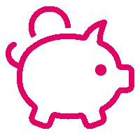 Icon Schweinchen symbolisiert Steuervorteile beim Büromöbel Leasing
