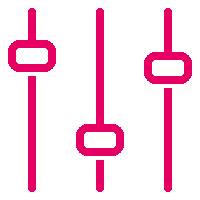 Slider Icon symbolisiert Optimierung von Cashflow und Teamwork durch lento Büromöbel Leasing und Büroplanung