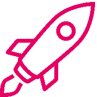 Icon Rakete symbolisiert Wachstum und Erfolg durch Büromöbel Leasing und Büroplanung
