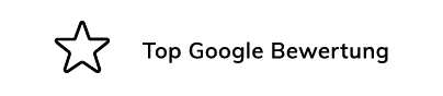Sternsymbol mit Schriftzug „Top Google Bewertung“