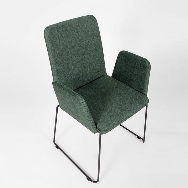 Draufansicht sitting smart Kufenstuhl/Konferenzstuhl mit Armlehne Stoff grün