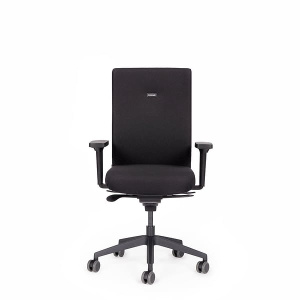 Abbildung: ergonomischer Bürostuhl – Start-Up, Stoff schwarz inkl. Synchronmechanik und 2-fach verstellbaren Armlehnen, 10 Jahre Garantie, versandkostenfreie Lieferung