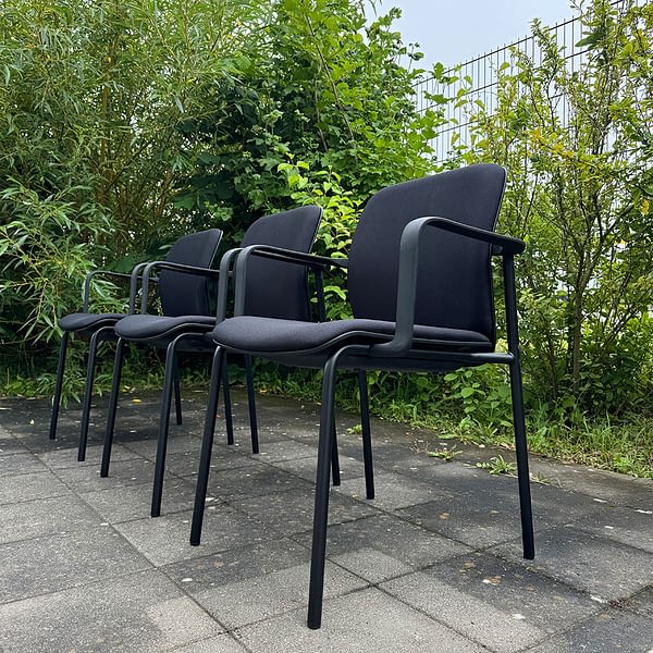 lento light Kantinenstuhl Stapelstuhl - multifunktionaler Mehrzweck Stuhl schwarz