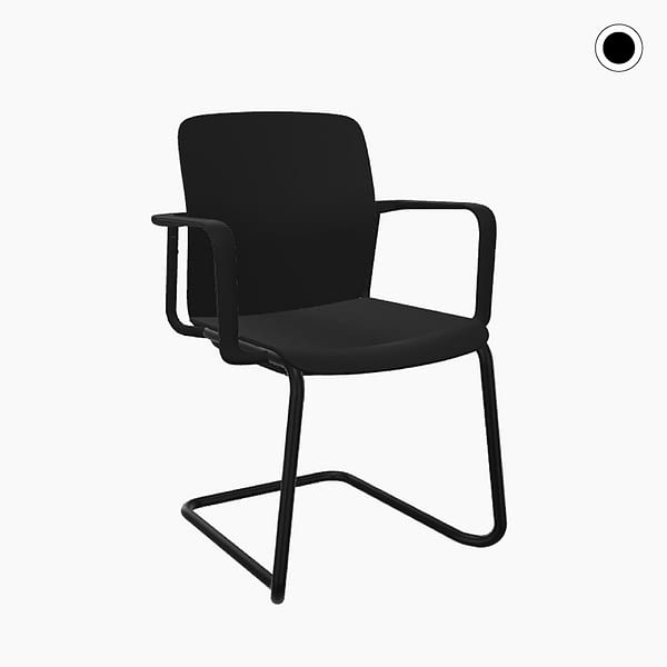 <strong>FREISCHWINGER</strong><br>light 2.0 mit Armlehnen - Mehrzweck Stapelstuhl schwarz 🇩🇪 Made in Germany