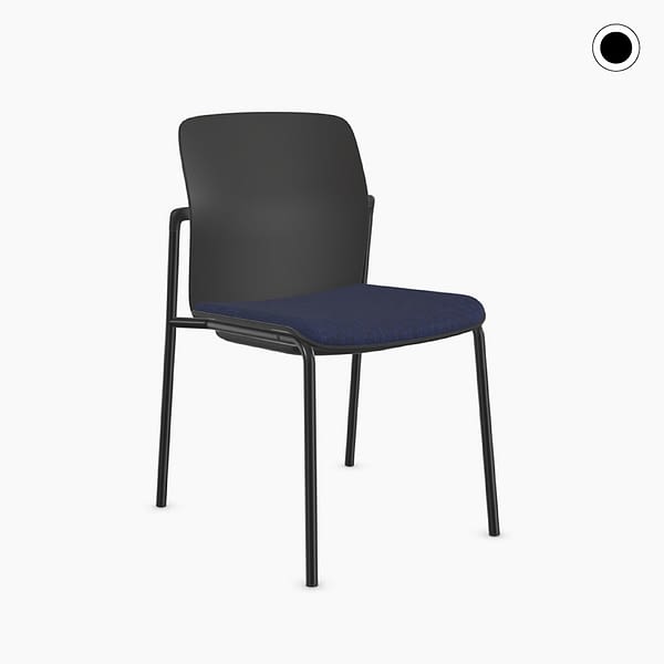 <strong>4-FUSS-STUHL mit Sitzpad</strong><br>light 2.0 - Mehrzweck Stapelstuhl schwarz 🇩🇪 Made in Germany