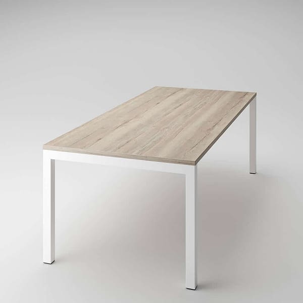 bild eines sitz steh schreibtisch elektrisch hoehenverstellbar vierfussgestell weiß von lento made in germany