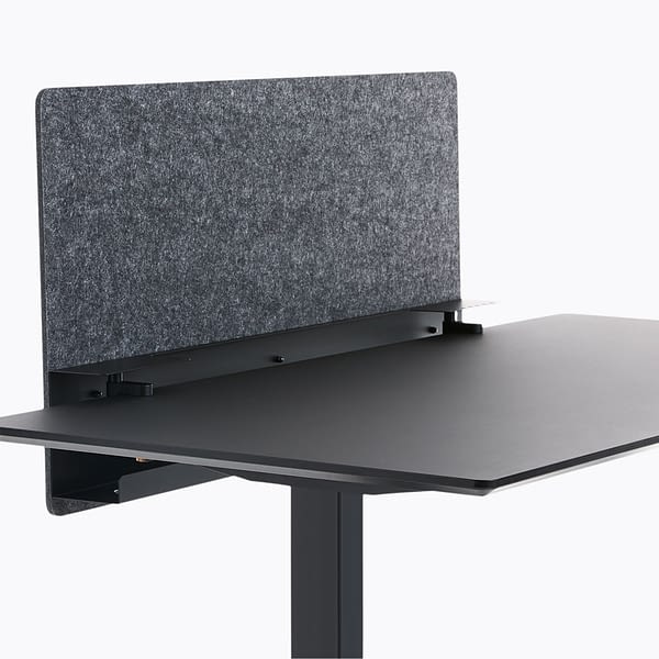 lento Schreibtischzubehör: Trennwand mit Kabelkanal schwarz 1100 mm mit Tischklemmen