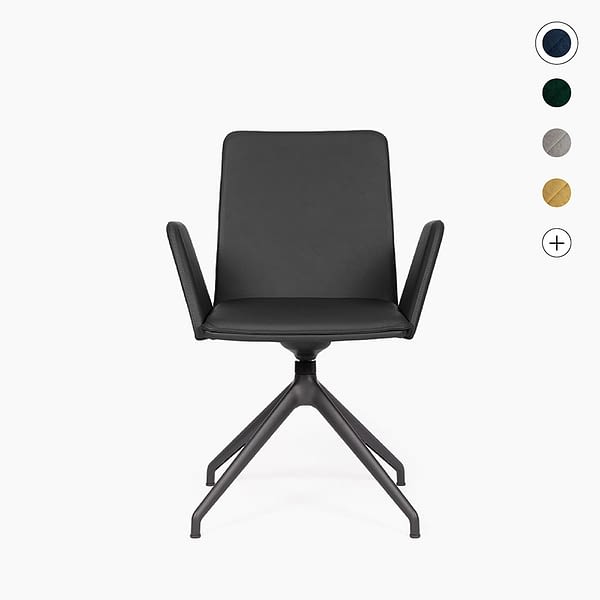 Drehstuhl | Konferenzstuhl Leder mit schwarzem Zentralfuss & Armlehnen sitting smart lento Titelbild