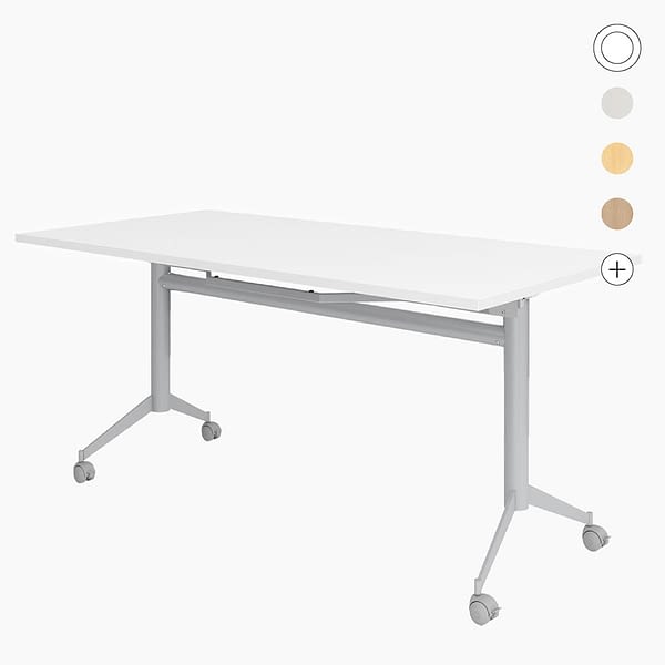 <strong>Schreibtisch klappbar - Klapptisch auf Rollen, fahrbar </strong>Gestell silber, 160 x 80 cm