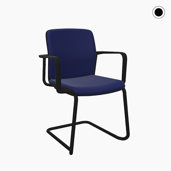 <strong>FREISCHWINGER mit Sitz- / Rückenpad </strong><br>light 2.0 mit Armlehnen - Mehrzweck Stapelstuhl schwarz 🇩🇪 Made in Germany