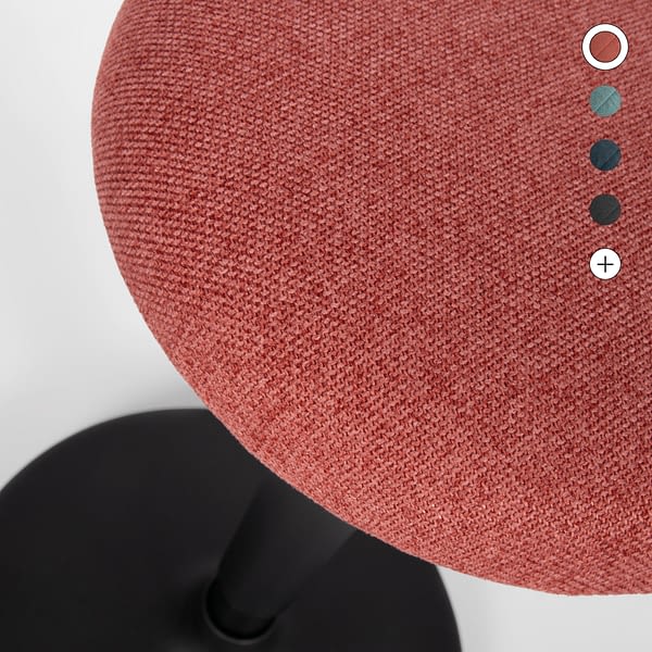 Detailbild Stoff vom ergonomischen Stehhocker sella flex mit 360° Schwingeffekt als Sitz-Stehhilfe in korallenrot