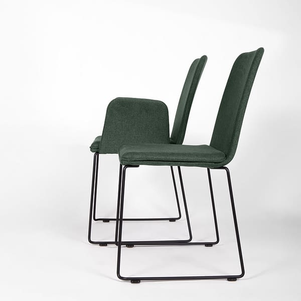 Seitenprofil sitting smart Kufenstuhl/Konferenzstuhl mit & ohne Armlehne Stoff grün