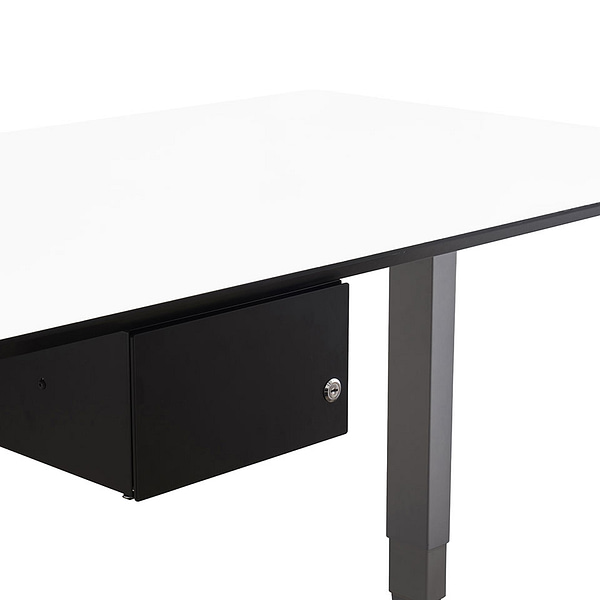 lento Schreibtischzubehör Unterbau Schublade Duo schwarz inkl. Schloß am Schreibtisch