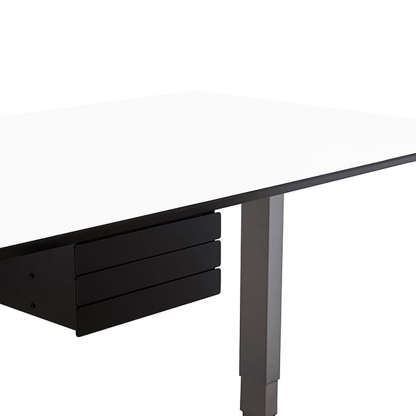 lento Schreibtisch Zubehör Unterbau Schublade Tri mit 3 Auszügen und in 2 Größen schwarz