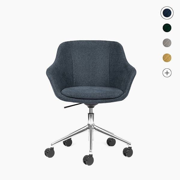 Polsterstuhl | Drehstuhl sitting smart lento inklusive hoher, integrierten Armlehnen als Konferenzstuhl mit Wippfunktion dunkelblau