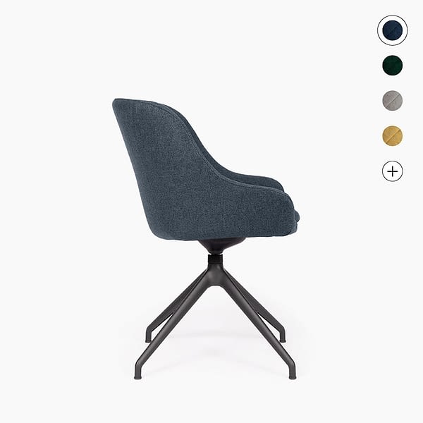 Polsterstuhl sitting smart lento - Armlehnen mit geringer Höhe als Konferenzstuhl mit Wippfunktion dunkelblau