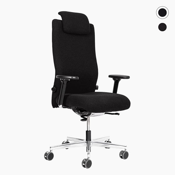 Bürostuhl XXL agilis ergonomischer 24 Stunden Leitstellen Stuhl mit Kopfstütze while Seitenansicht Hersteller lento