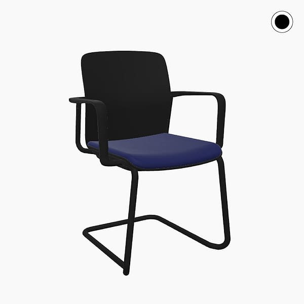 <strong>FREISCHWINGER mit Sitzpad</strong><br>light 2.0 mit Armlehnen - Mehrzweck Stapelstuhl schwarz 🇩🇪 Made in Germany