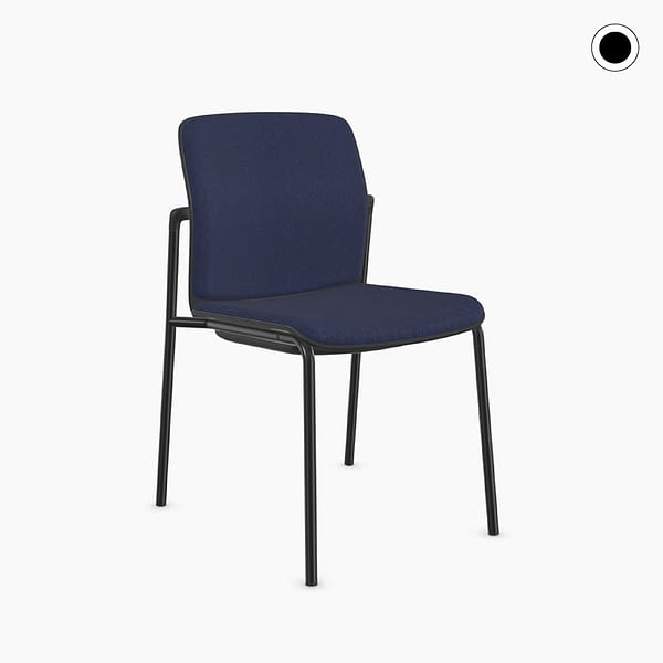 <strong>4-FUSS-STUHL mit Sitz- / Rückenpad</strong><br>light 2.0 - Mehrzweck Stapelstuhl schwarz 🇩🇪 Made in Germany