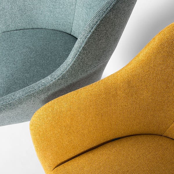 lento Konferenzstühle sitting smart – Stoffdetail in Blau/Gelb, gepolstert, ergonomisch und modern für Büro oder Meetingräume