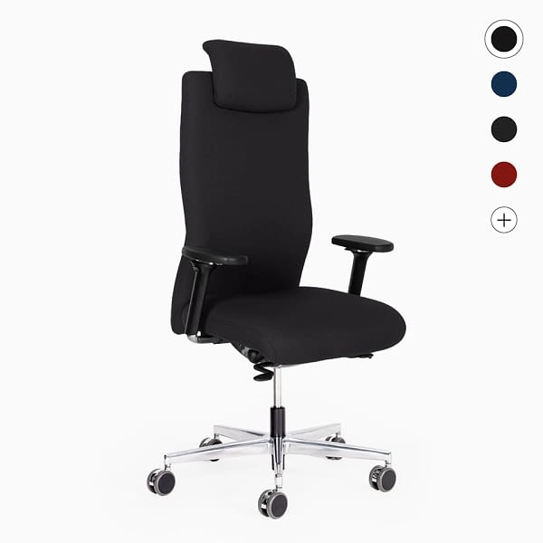 Bürostuhl XXL agilis Schwerlaststuhl belastbar bis 200 kg Stoff Kopfstütze schwarz Hersteller lento