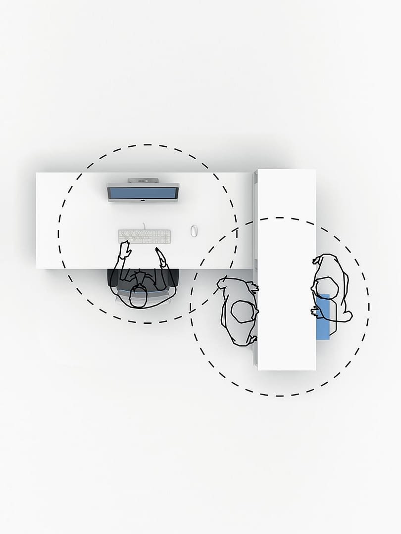 bild eines ergonomischer arbeitsplatz lento cosinus zum sitzen und stehen