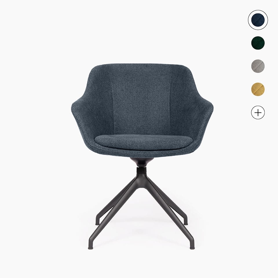 Polsterstuhl sitting smart lento inklusive hoher, integrierten Armlehnen als Konferenzstuhl mit Wippfunktion dunkelblau