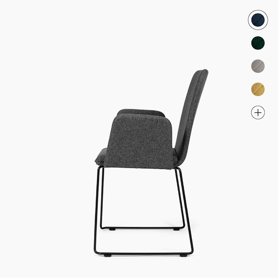 Besucherstuhl | Konferenzstuhl mit Armlehnen sitting smart lento Titelbild - Kufengestell schwarz & vielfältige Farbvarianten