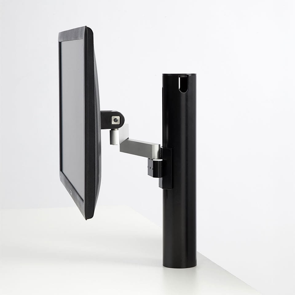 lento Schreibtischzubehör - Monitorhalterung Future Flex mit ein Arm schwarz seitliche Aufnahme