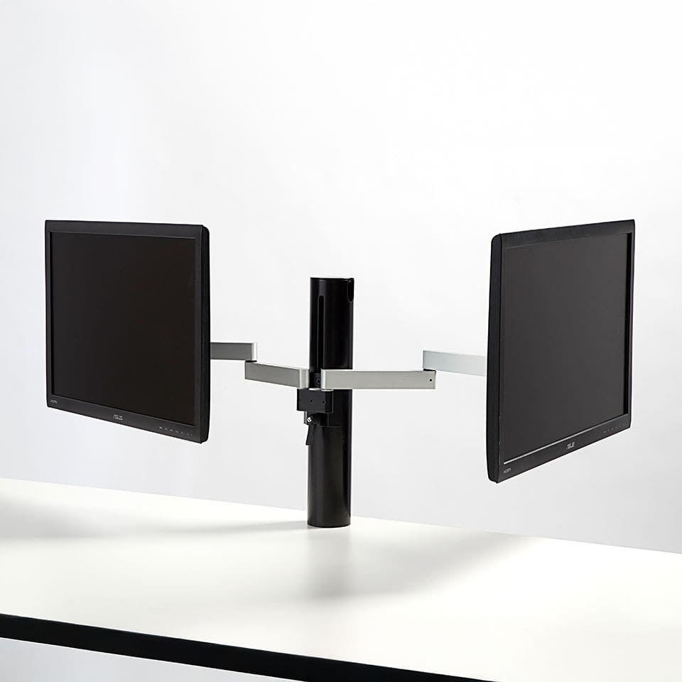 Schreibtischzubehör - Monitorhalterung Future Flex mit zwei beweglichen Armen schwarz