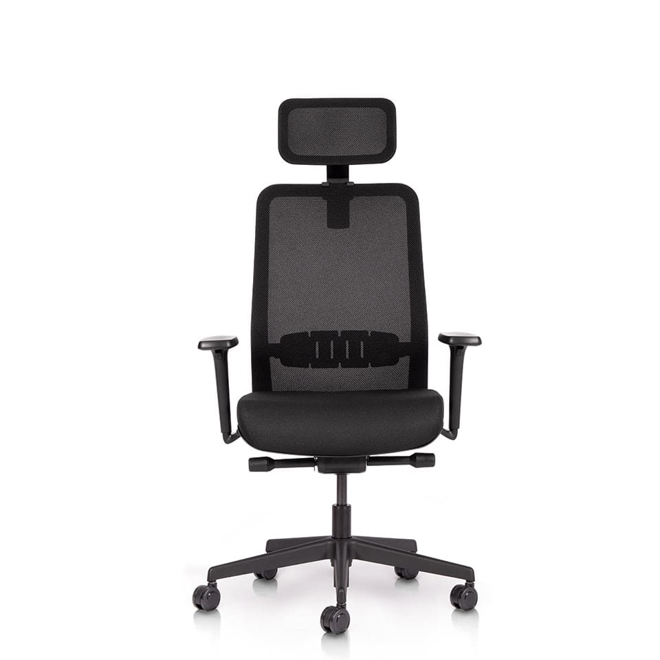 Ergonomischer Bürostuhl lento proto Vorderansicht Kopfstütze freisteller