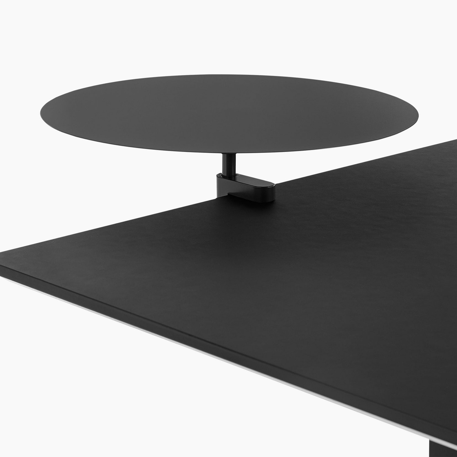 lento Schreibtischzubehör: Tischanbau rund schwarz Ø 380 mm mit Tischklemme