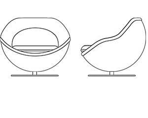 Piktogramm zu lillus Ball Chairs Loungesesseln frontal und seitlich