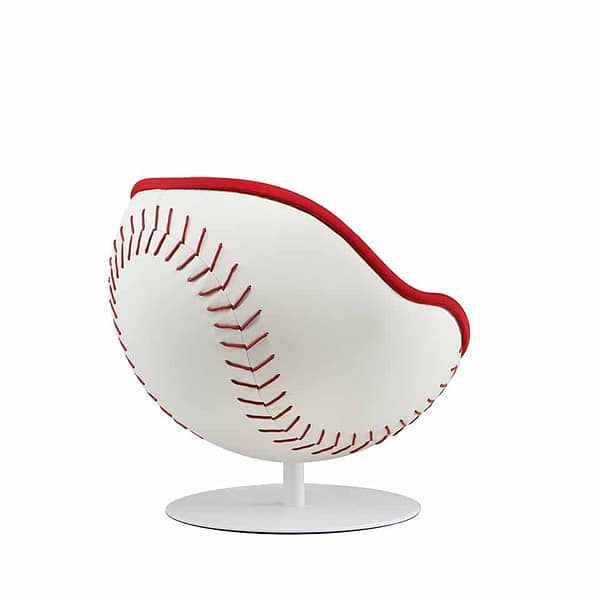 picture of a lillus homerun baseball chair by lento lounge chair round chair bowl chair ball seat in red and white premium leather made in germany