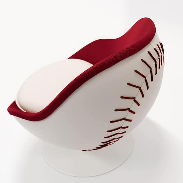 image of a lento lounge chair lillus baseball chair lounge chair in white leather modern interior design sports furniture made in germany