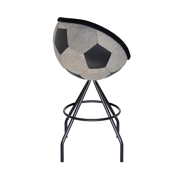 lillus hattrick – Vintage Fußball Barhocker schwarz-weiß – Echtleder Ø 63 cm