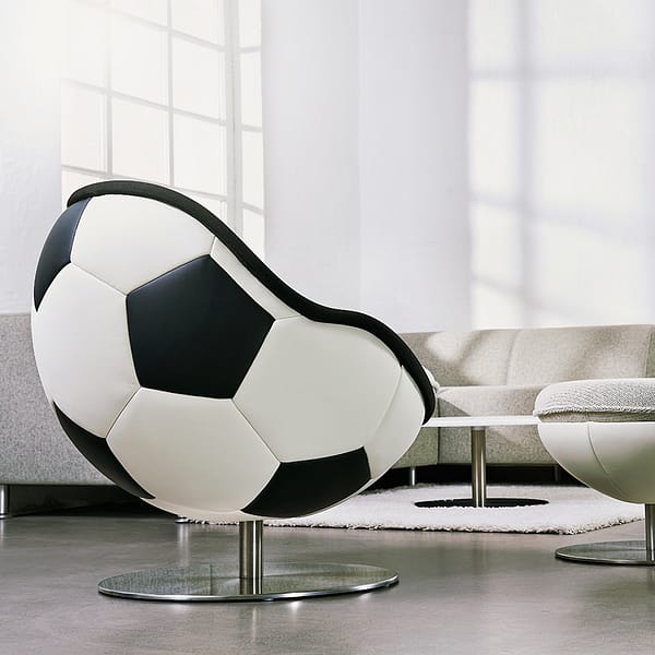 fussball lounge sessel stuhl lento lillus hattrick echtleder classic 9