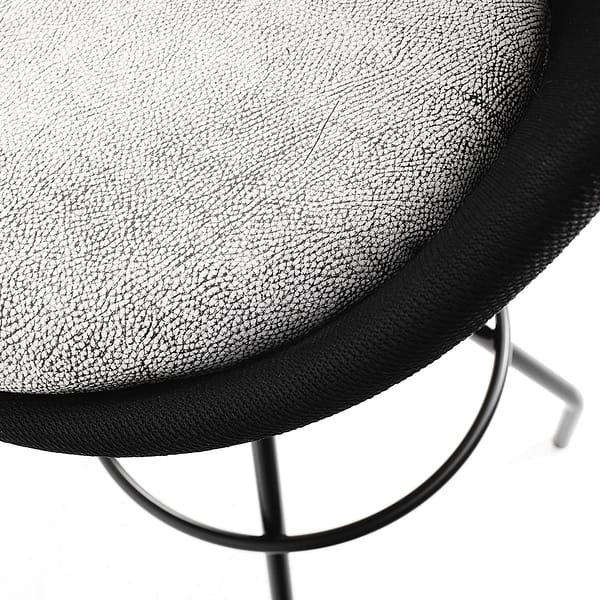 detail picture of a counter chair lillus by lento lounge chair in black art design with seat cushion unique ball chair round chair made in germany for gastronomy hotel areas