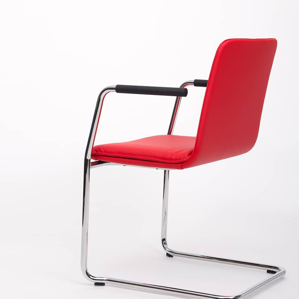 bild eines freischwinger lento sitting smart textilleder mit details und darstellung des materiales