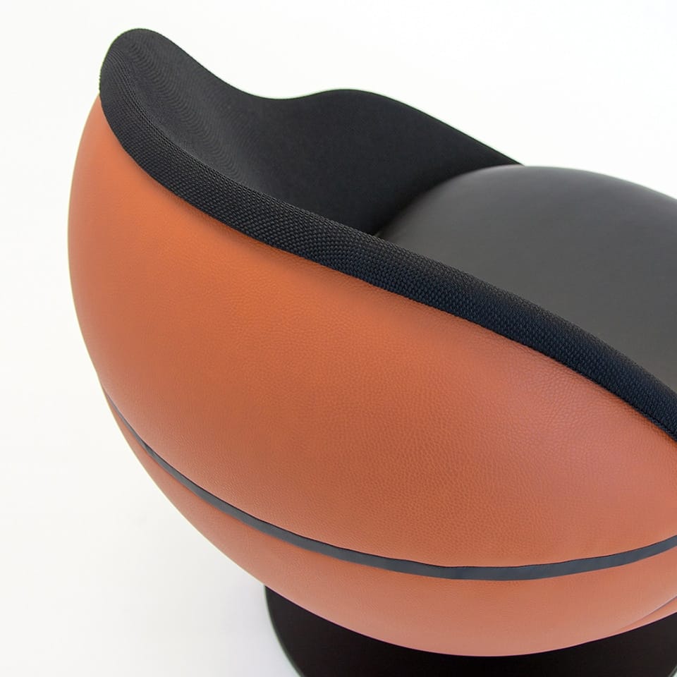 image of a basketball lounge chair lillus by lento basketball sport design unique sports furniture luxury interior design for sports management sports service hotel equipment made in germany