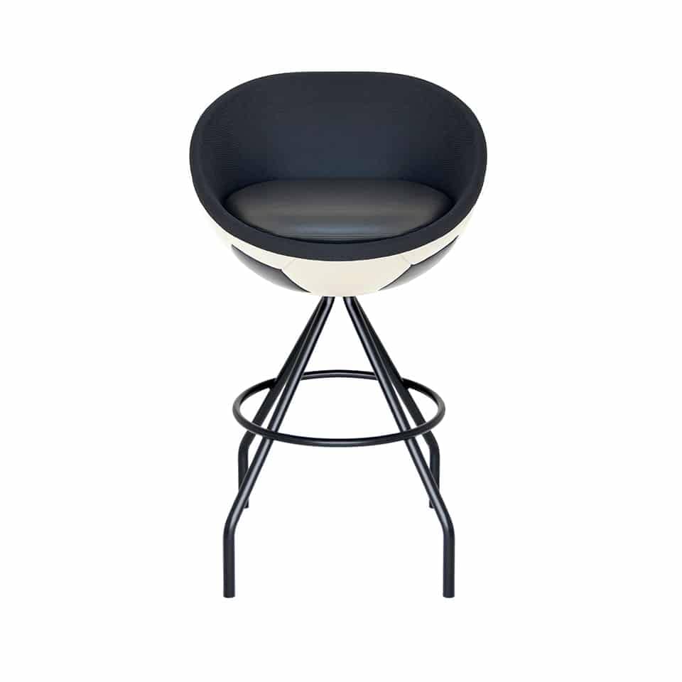 image of counter chair lillus by lento black seat hattrick design ball seat round chair bar stool in high quality leather