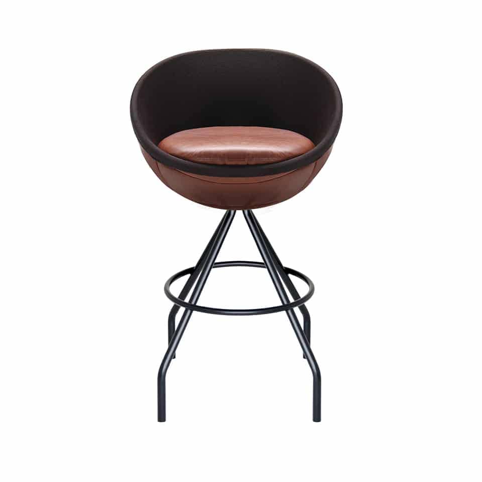 image of barstool bar chair football design football chair brown genuine leather vintage design made in germany