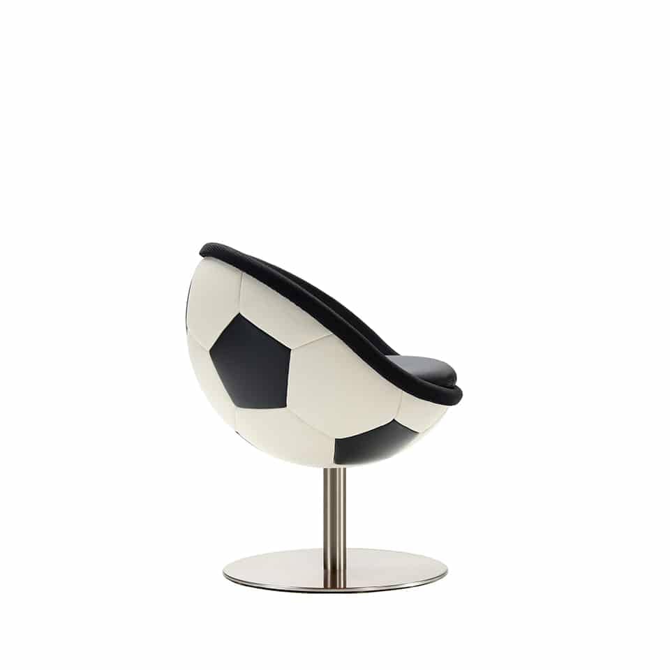 image of a dinner chair cocktail chair lillus by lento hattrick design in leather black and white sports furniture exclusive balll chair round chair for sports management